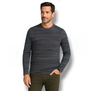 Michael Kors Men’s Charcoal Marled Waffle Knit Sweater | Cotton Wool | XL